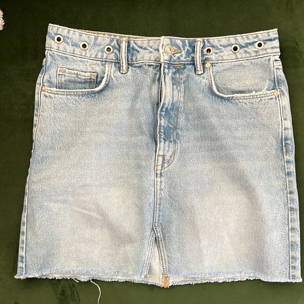 All Saints Lila Eyelet Denim mini skirt - US 6
